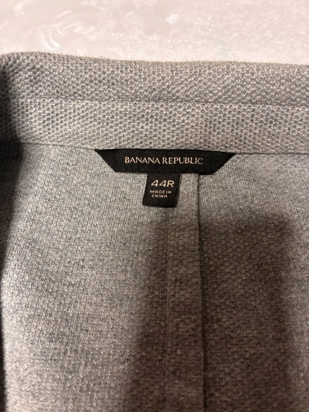 Banana Republic Cotton Woven Suit Mens Jacket Blazer 44R Gray Work Career